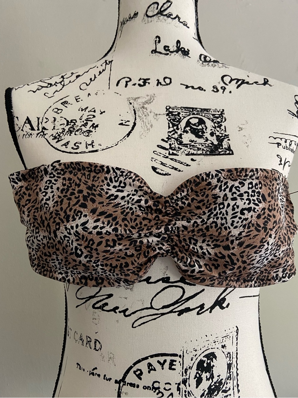 Lace Pinch-Front Leopard Bralette